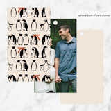 "Penguin Print" - Baby Shower Favor Tags in Scarlet by Lauren Jinhee - Back of Tag Options