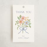 "Bitty Bouquet" - Baby Shower Favor Tags in Periwinkle by Paper Raven Co. - Front