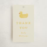 "Simple Duck" - Baby Shower Favor Tags in Banana by Brianne Larsen - Front
