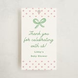 "Polka Dot Frame" - Baby Shower Favor Tags in Strawberry by Erin German - Front