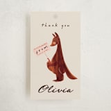 "Kangaroo Pop" - Baby Shower Favor Tags in Cream by Gwen Bedat - Front