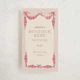 "Bonjour Bebe" - Baby Shower Favor Tags in Peony by Itsy Belle Studio - Front
