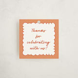 "Stork Party" - Baby Shower Favor Tags in Tangerine by Zani van Zyl - Front