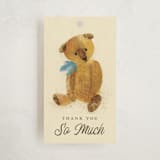 "Vintage Teddy" - Baby Shower Favor Tags in Glacier by Kimberly Morgan - Front