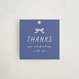 "Bonjour" - Baby Shower Favor Tags in Blueberry by Kate Ahn - Front