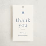 "Heartbeat" - Baby Shower Favor Tags in Provincial Blue by Stacey Meacham - Front