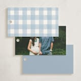 "Classic Gingham" - Baby Shower Favor Tags in Sky by Melinda Denison - Back of Tag Options