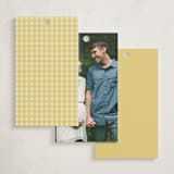 "Scalloped Gingham" - Baby Shower Favor Tags in Lemonade by Brianne Larsen - Back of Tag Options