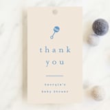 "Classic Start" - Baby Shower Favor Tags in Powder Blue by Carolyn MacLaren - Front
