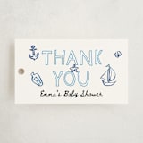 "Nautical doodles" - Baby Shower Favor Tags in Denim by Cass Loh - Front