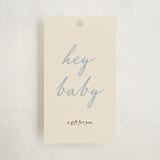 "Baby Bow" - Baby Shower Favor Tags in Denim by Ani Somi - Front