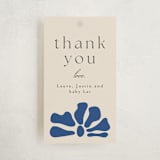 "Modern Bloom" - Baby Shower Favor Tags in Cobalt by Joyce Pinheiro - Front