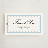"Sweetly Scalloped" - Baby Shower Favor Tags in Sky by Catherine Culvenor - Front