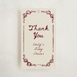 "Bow Corners" - Baby Shower Favor Tags in Rosewood by Cass Loh - Front