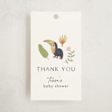 "Tropical Animals" - Baby Shower Favor Tags in Ivory by Kate Blalock - Front