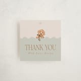 "Waiting for a sibling" - Baby Shower Favor Tags in Sea Fog by Erin Kessler - Front