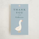 "Little Goose" - Baby Shower Favor Tags in Raindrop by Teju Reval - Front