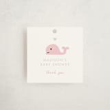 "Baby Whale On The Way" - Baby Shower Favor Tags in Baby Pink by mo kelley - Front