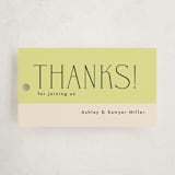 "two times" - Baby Shower Favor Tags in Lime by letterfix - Front
