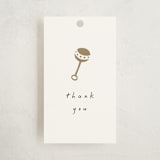 "Gold Rattle" - Baby Shower Favor Tags in Cotton by Stacy Maalouf - Front