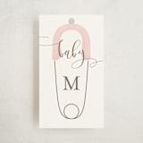 "Diaper Pin" - Baby Shower Favor Tags in Petal by Lehan Veenker - Front