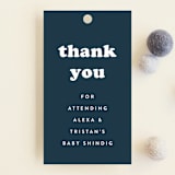 "Tiny Human" - Baby Shower Favor Tags in Whale by Corinne Malesic - Front