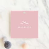 "Tiny Bow" - Baby Shower Favor Tags in Blush by Buddy Creative - Front