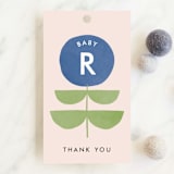 "Bold Blossom" - Baby Shower Favor Tags in Bluebell by Lehan Veenker - Front