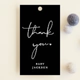 "Just Me" - Baby Shower Favor Tags in Midnight by Lehan Veenker - Front
