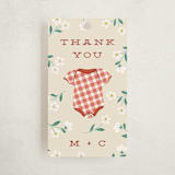 "Baby-Q" - Baby Shower Favor Tags in Ketchup by Jamie Alexander - Front
