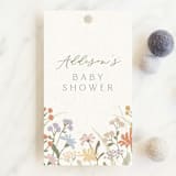 "Meadow flowers" - Baby Shower Favor Tags in Vanilla by Jennifer Wick - Front
