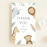 "Jungle Animals" - Baby Shower Favor Tags in Mint by Christy Hy Lee - Front