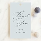 "Simply Elegant" - Baby Shower Favor Tags in Dusty Blue by Amy Payne - Front