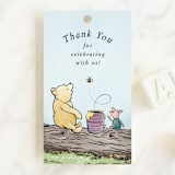 "Disney's Winnie the Pooh in the Wood" - Baby Shower Favor Tags in Sky by Becky Nimoy - Front