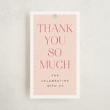 "Due With Two" - Baby Shower Favor Tags in Carnation by Erica Krystek - Front