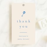 "Classic Start" - Baby Shower Favor Tags in Powder Blue by Carolyn MacLaren - Front