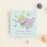 "Disney's Baby Dumbo" - Baby Shower Favor Tags in Baby Blue by Kanika Mathur - Front