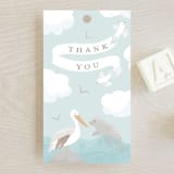 "Little Sailboat" - Baby Shower Favor Tags in Sky by Jennifer Holbrook - Front