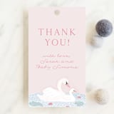 "Swan Song" - Baby Shower Favor Tags in Sherbet by Carolyn Kach - Front