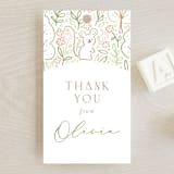 "Woodland Beginnings" - Baby Shower Favor Tags in Watermelon by Jennifer Wick - Front