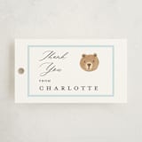 "Hot Air Balloon Bear" - Baby Shower Favor Tags in Blue Berry by Teju Reval - Front