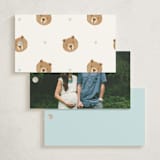 "Hot Air Balloon Bear" - Baby Shower Favor Tags in Blue Berry by Teju Reval - Back of Card Options