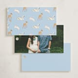 "Ribbon Garden" - Baby Shower Favor Tags in Blueberry by Elly - Back of Card Options