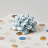 "Folk Floral" - Wrapping Paper Bow in Powder by Julie Murray