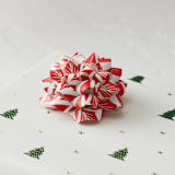 "Folk Poinsettia" - Wrapping Paper Bow in Poinsettia by Katharine Watson