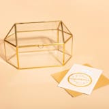 "Glass Card Box | Half Opening | Gold" - Card Boxes in gold by Hanna Roberts