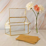 "Glass Card Box | Half Opening | Gold" - Card Boxes in gold by Hanna Roberts