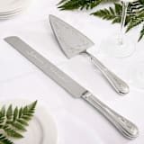 "Engraved Custom Message Personalized Cake Serving Set" - Cake Cutters in gray by Colin Supple