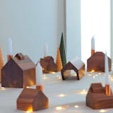 "Modern Sugarhouse with Shiny Copper Chimney Candle Holder" - Candle Holders in brown by Ann Nygard
