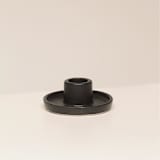 "Set of 2 Whirl Ceramic Candle Holder - Matte Black" - Candle Holders in black by Powered By People